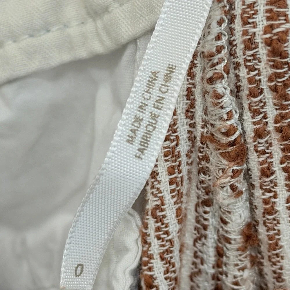 Free People Cotton Paperbag Jogger Pants Brown Cream Stripe XS
